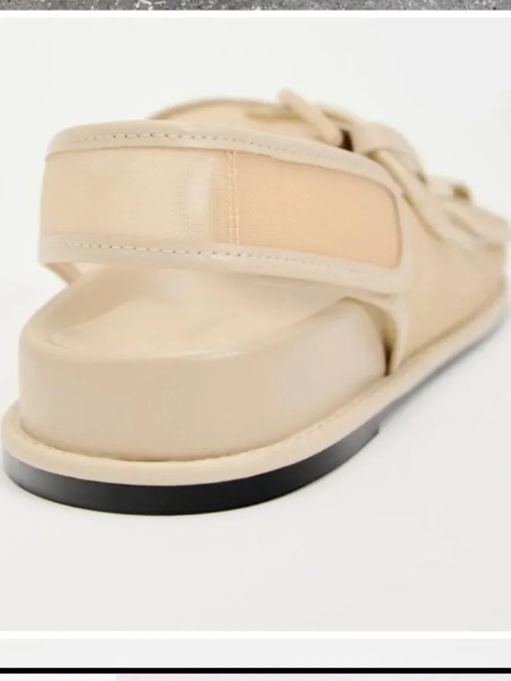Zara Buckled Flat Mesh Sandals - Picture 7 of 14